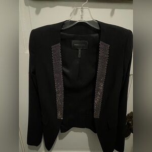 BCBGMaxAzria Black Blazer with Embellished Trim